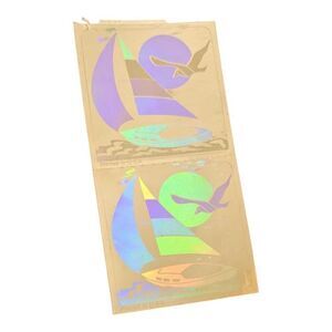 Vintage 80’s Sandylion 3D‎ Holographic Stickers Sailboat 1983 Set of 2